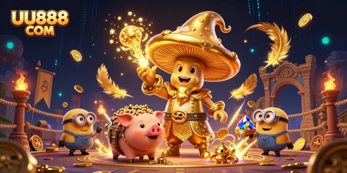 Experience the excitement of UU888 COM with magical gaming treasures and vibrant casino elements.