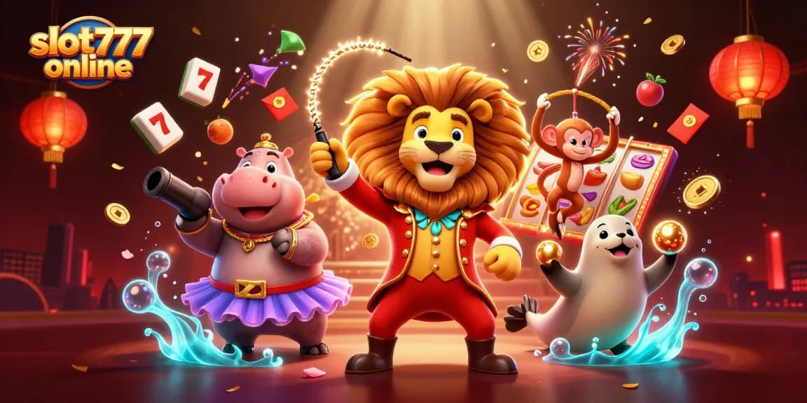 Experience thrilling slot777 online action with vibrant characters and dynamic game elements in a lively casino scene.