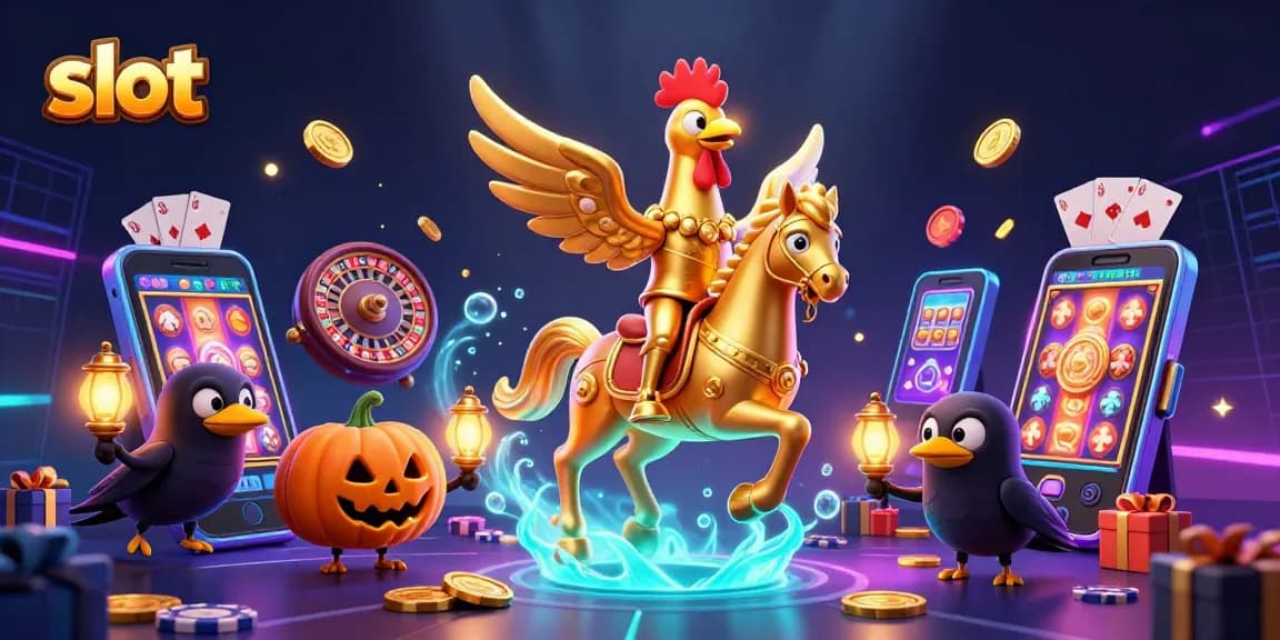 Experience thrilling slot gameplay with vibrant golden rooster and magical casino elements.