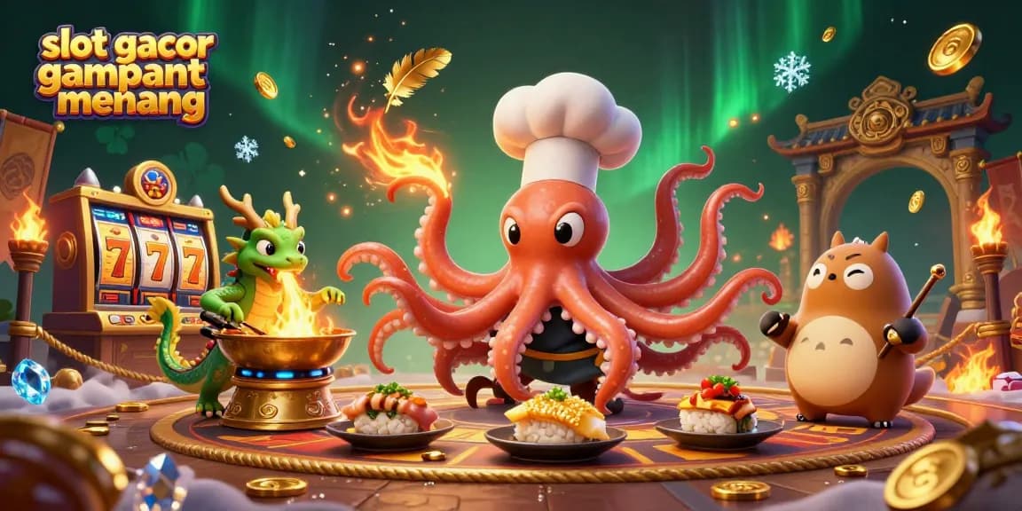 Engage with slot gacor gampang menang through dynamic casino scene with vibrant 3D characters.