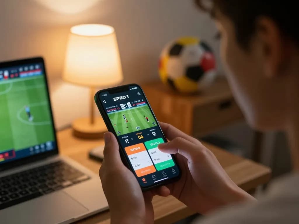 Berinteraksi dengan aplikasi skor langsung SPBO 1 untuk pembaruan taruhan olahraga secara real-time.