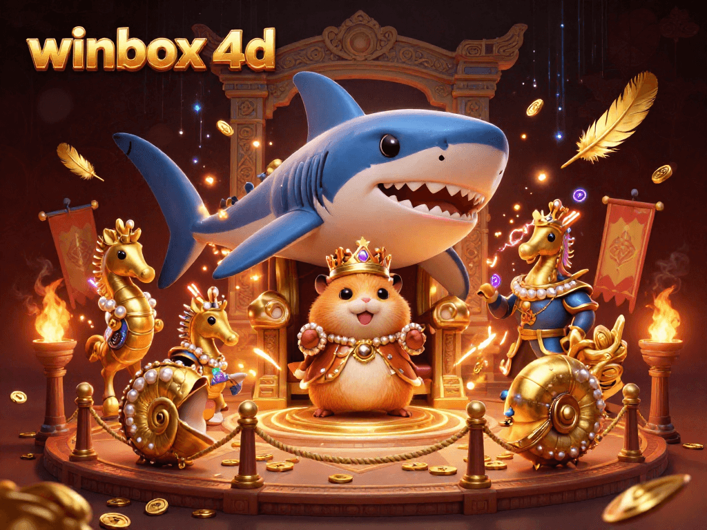 Experience winbox 4d's thrilling casino action with a golden hamster king and vibrant gaming elements.