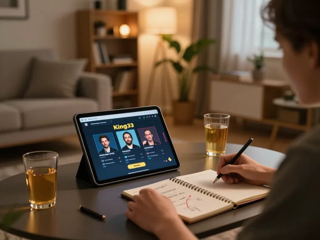 King33 online gaming experience showcasing a player strategizing while using the app at home