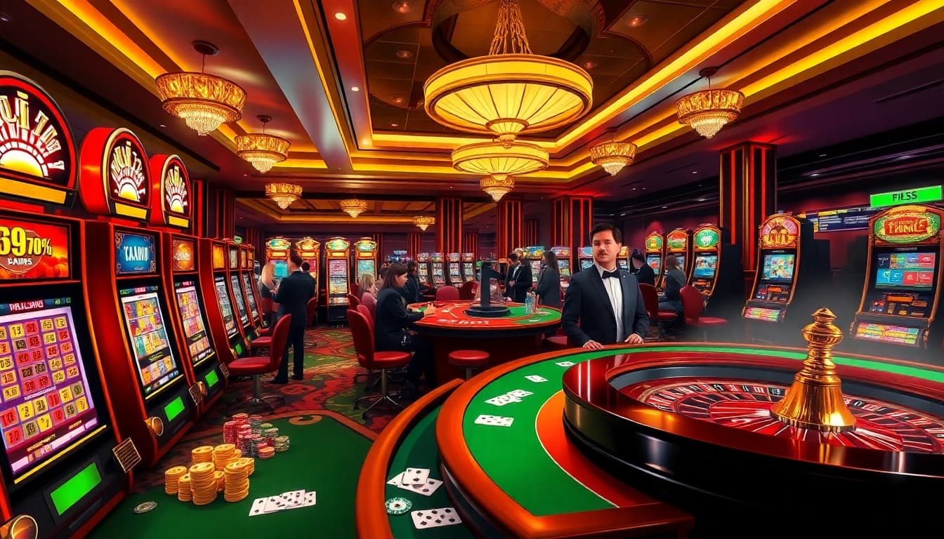 Experience high-stakes gaming at rajaluck with vibrant slot machines and engaging tables.