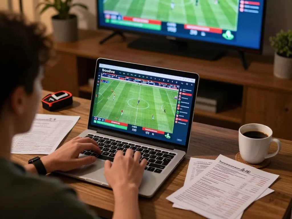 Socolive platform displaying live football matches while betting on sports at home.