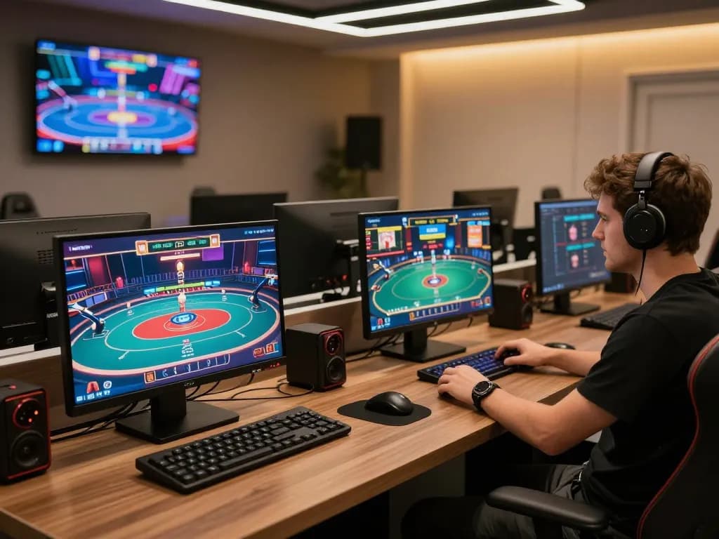 Engaged player strategizing wins at 789F online poker interface on multiple screens.
