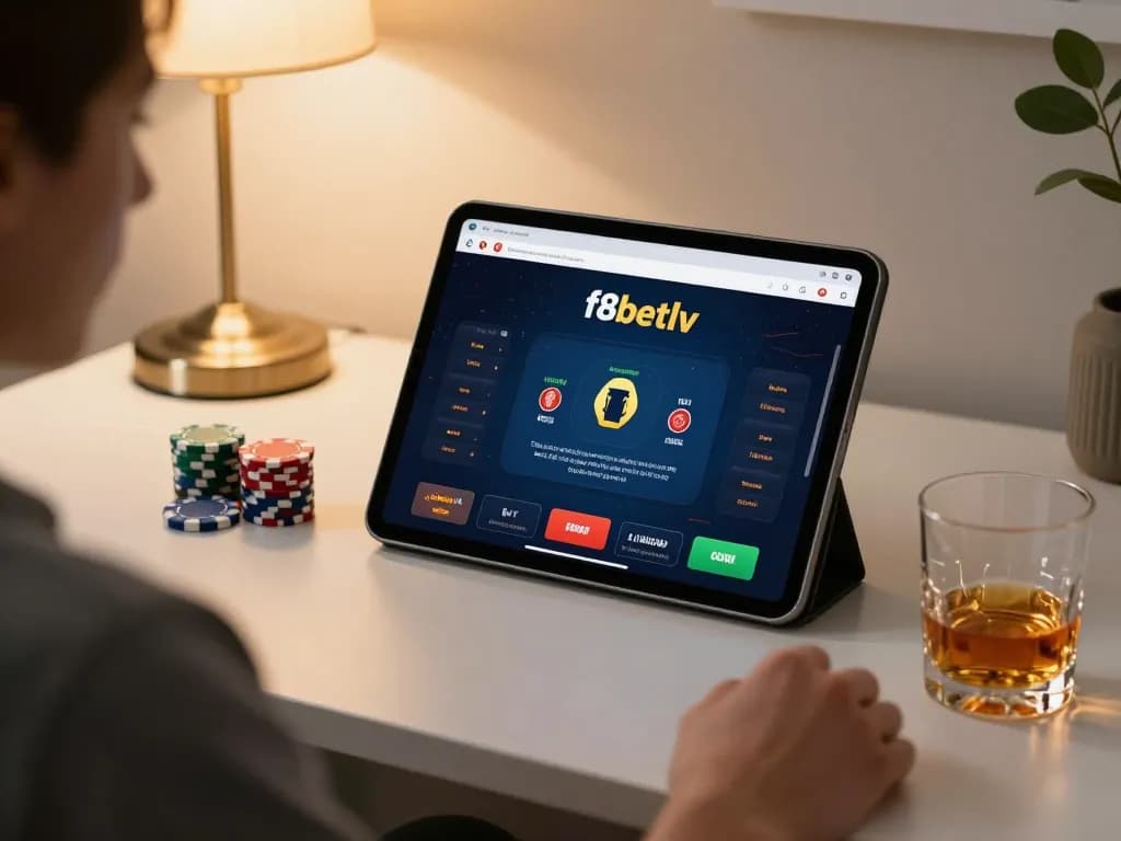 Engaging gameplay on f8betlv tablet featuring poker interface and colorful chips
