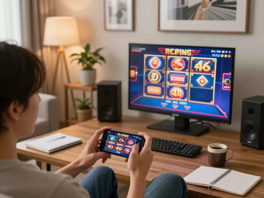 Fun88 user enjoying mobile casino experience in a cozy home setting while strategizing on betting