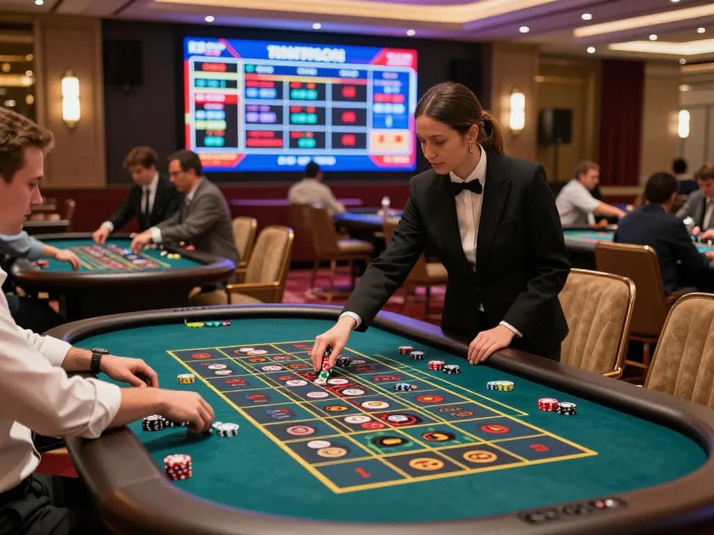 Players engaging in exciting roulette action at KP88 casino, showcasing thrilling moments and vibrant energy.