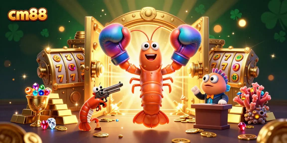 Win big with cm88 as playful marine characters celebrate gambling in a vibrant casino scene.