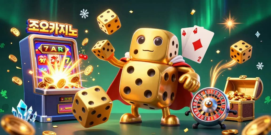 Experience thrilling gaming at 조이카지노 with vibrant dice characters and a dazzling jackpot explosion.