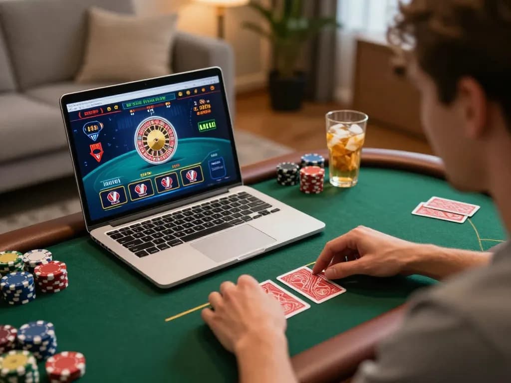 Player engaging with CM88 live casino games online, showcasing a dynamic gambling experience.