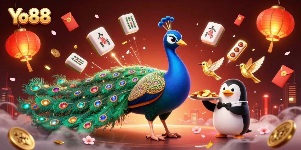 Engage with thrilling gameplay at Yo88, featuring vibrant characters amid festive decorations and dynamic game elements.