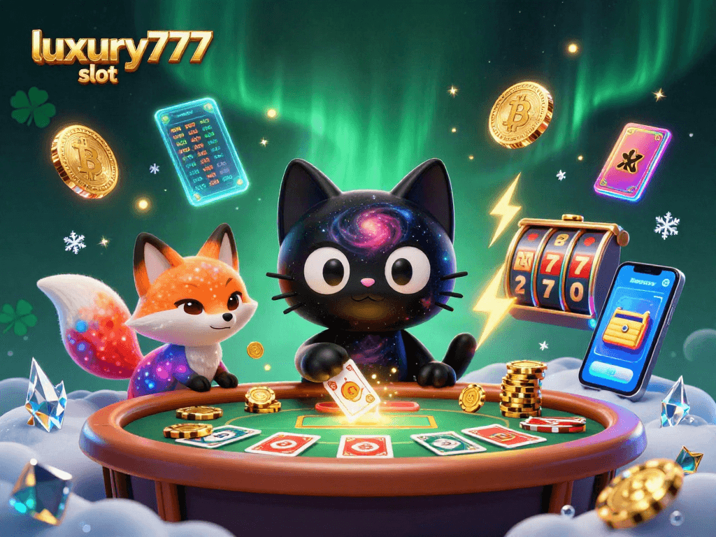Mainkan luxury777 slot di kasino virtual dengan kucing lubang hitam dan rubah nebula sebagai teman.