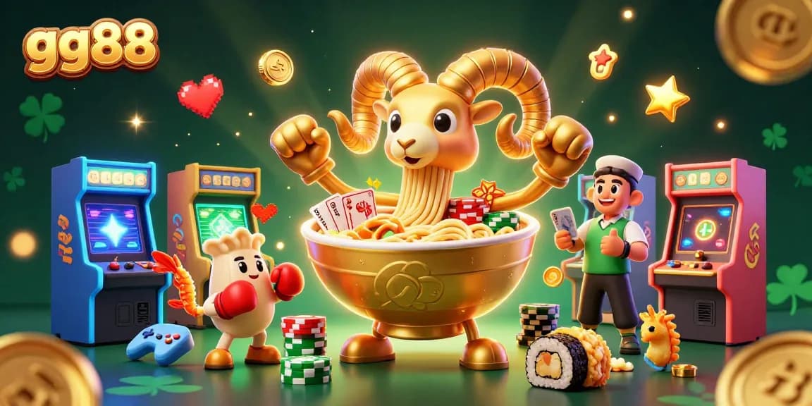 Engage in thrilling gameplay with gg88's vibrant casino scene featuring unique characters.