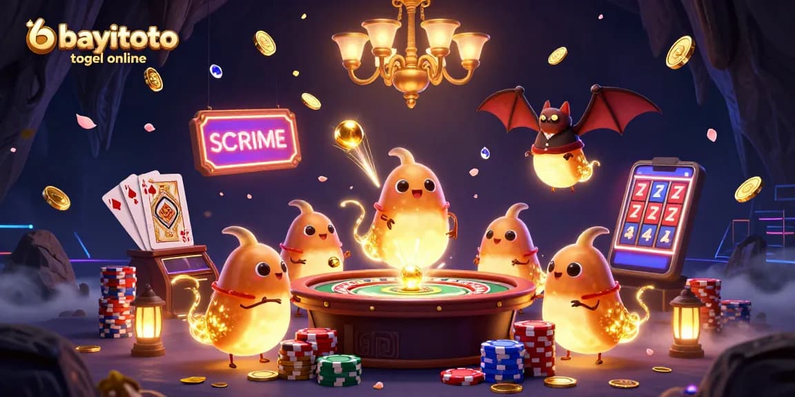 Experience excitement with bayitoto togel online in a vibrant 3D casino illustration.