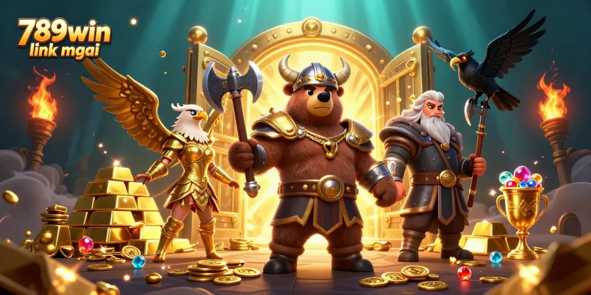 Experience 789win link mới with intense gaming action and dazzling rewards in a colorful illustration.