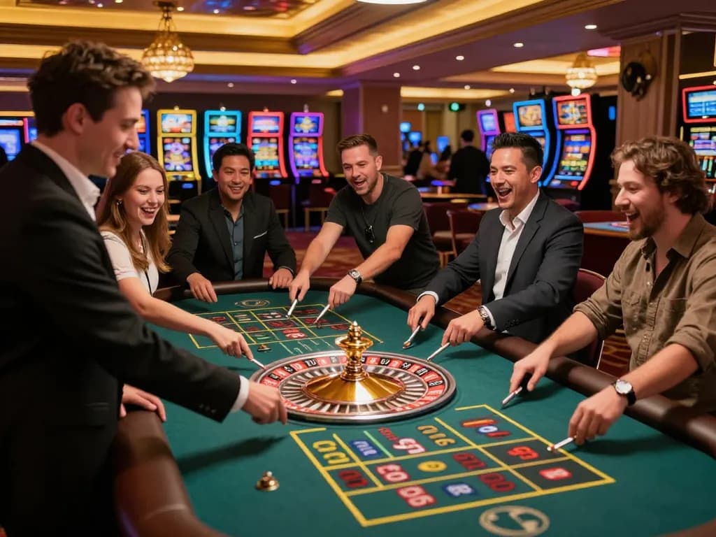 Experience the thrill of Live Casino with players engaged at a roulette table, showcasing the excitement of real-time gaming.