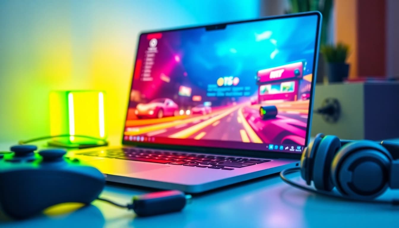 Melakukan garasislot login dengan laptop modern dan suasana gaming yang energik.
