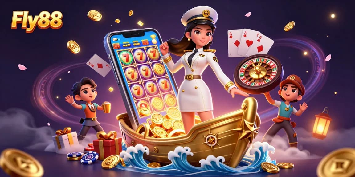 Engage with Fly88's casino world featuring dynamic gaming elements and elegant visuals.