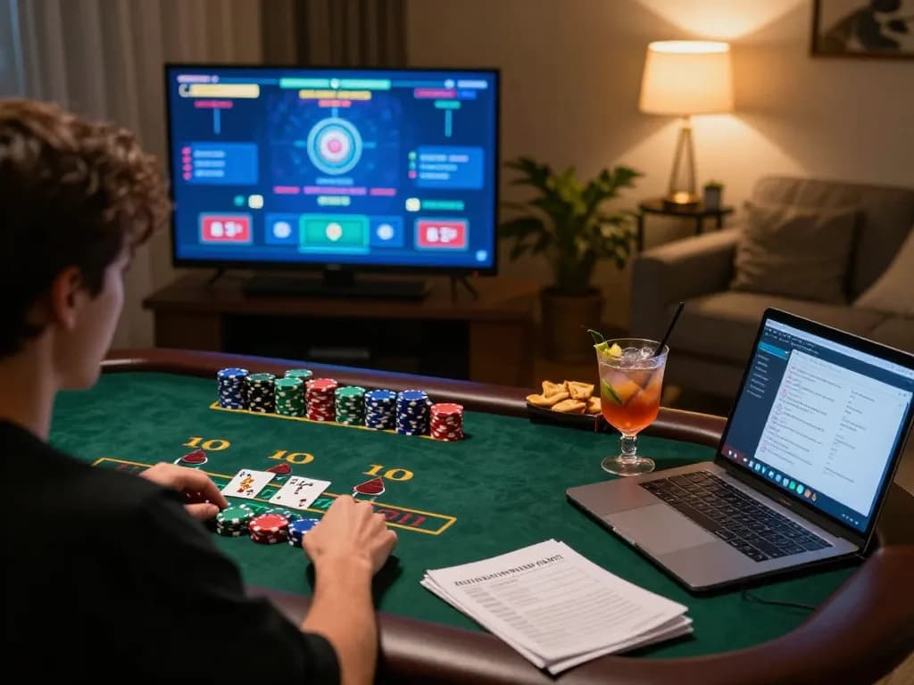 Engaging in live dealer blackjack online at home with go8 for strategy and fun.