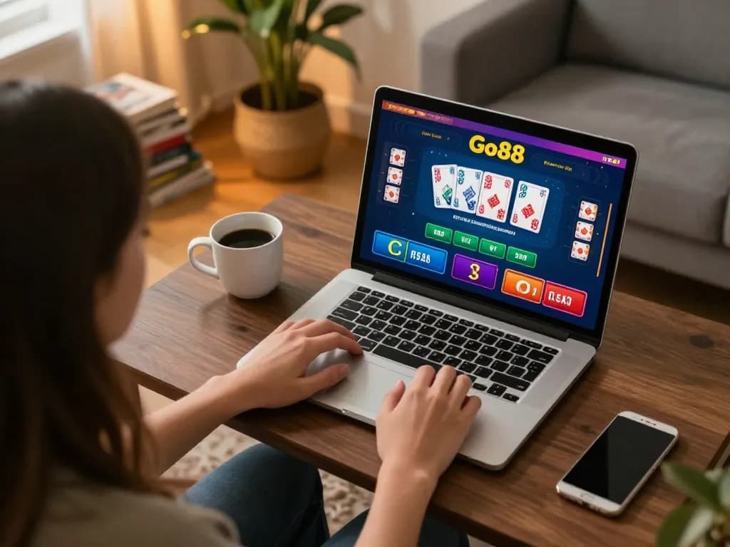 Engaging in Go88 online gaming with live dealer interface from a cozy home setup