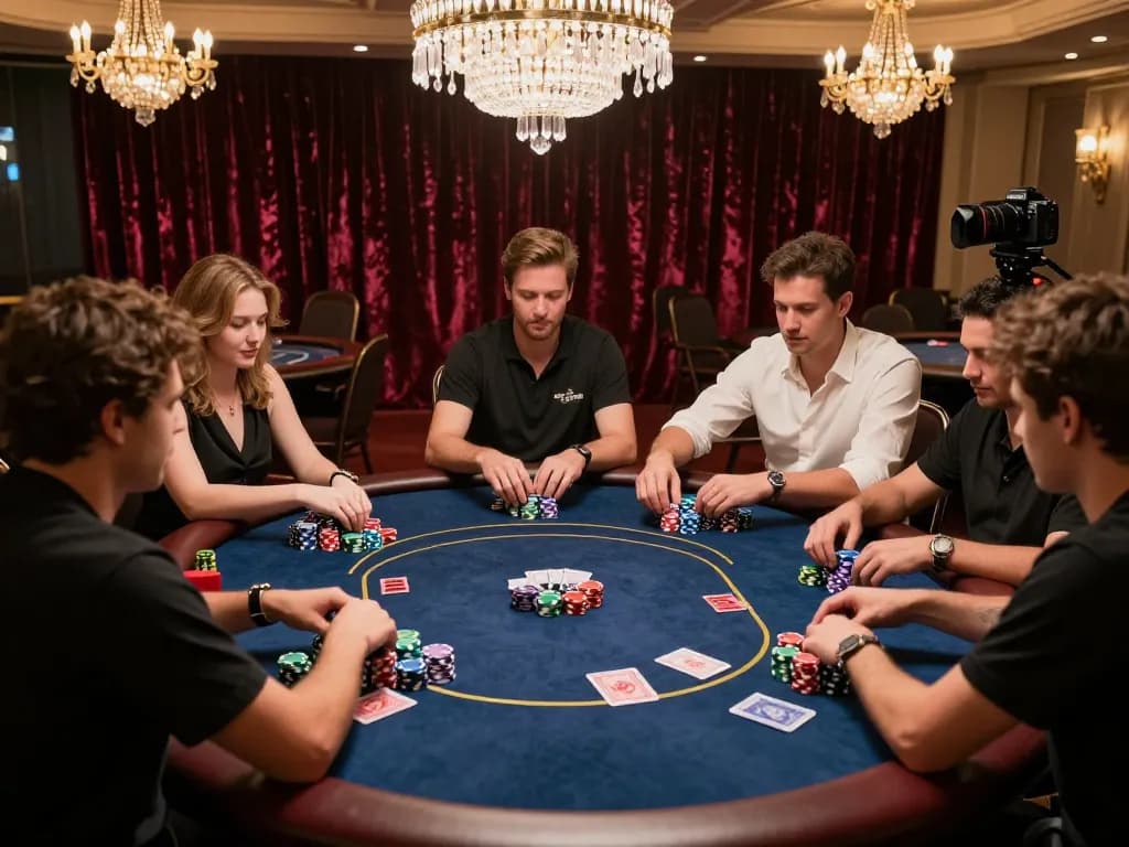 Players showcasing strategy and skill at the rik vip poker table in an upscale setting.