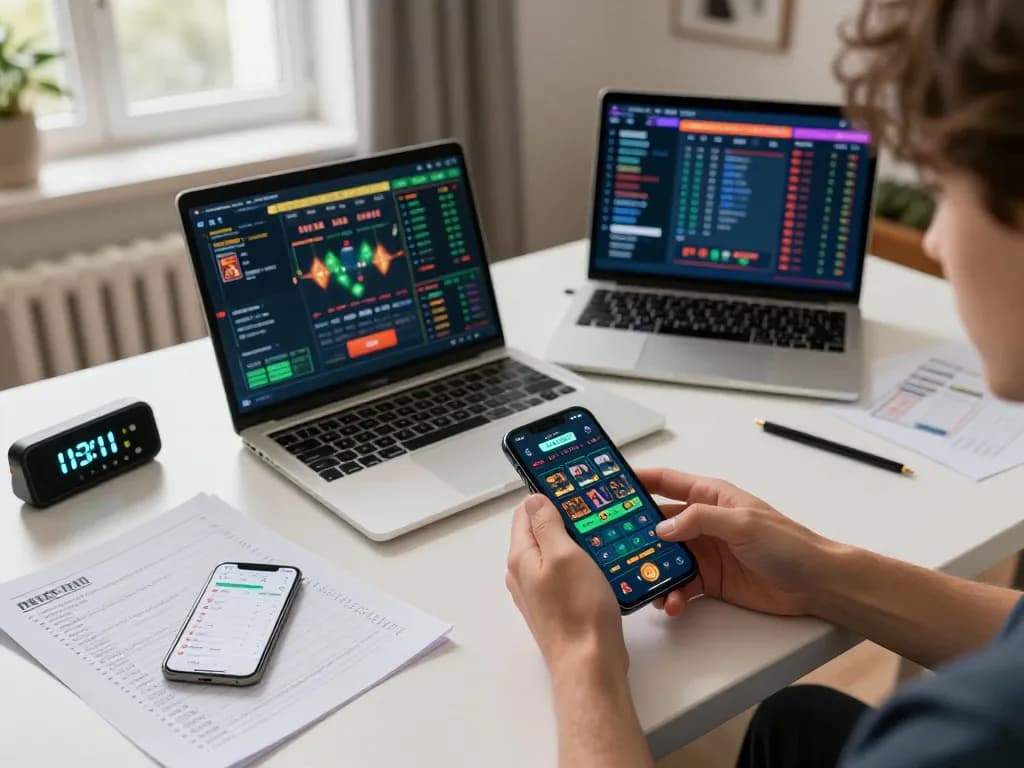 Player engaging with the PERI11 app for mobile gambling, showcasing live betting interface and strategy notes.