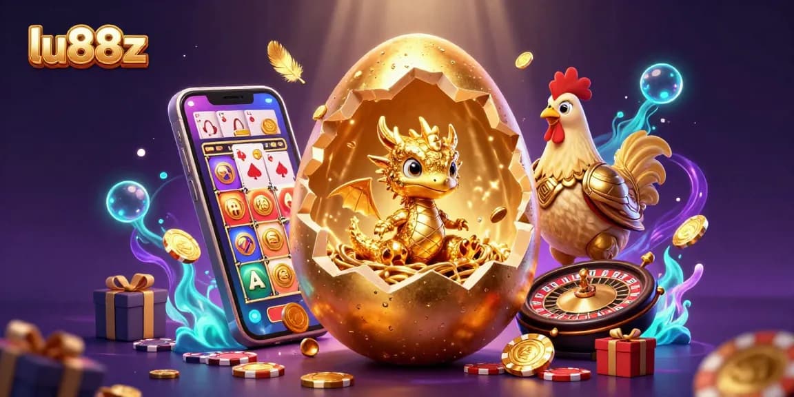 Play exciting slots and win at lu88z with a golden dragon and casino elements