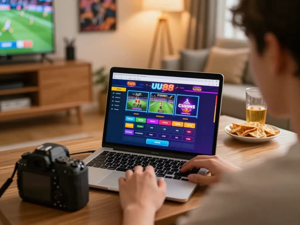 Engaged player exploring online casino options at UU88 for winning strategies.