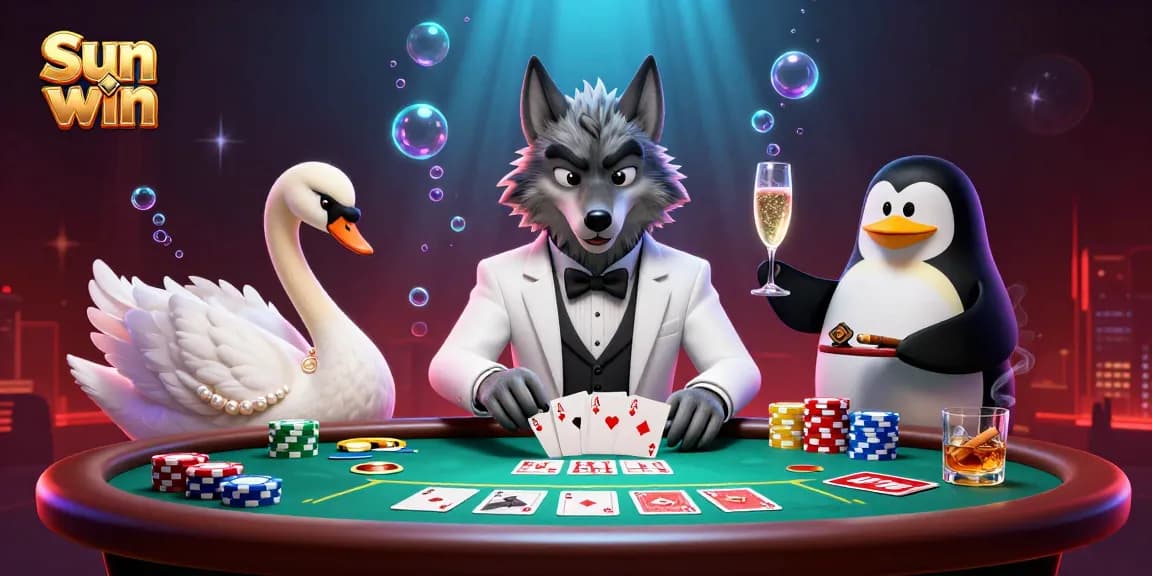 Experience the thrill of Sun win with a sophisticated casino scene of elegant characters and rich gameplay.