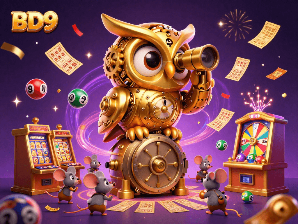 Experience thrilling gaming adventures with BD9 in an extraordinary casino scene filled with dynamic elements.