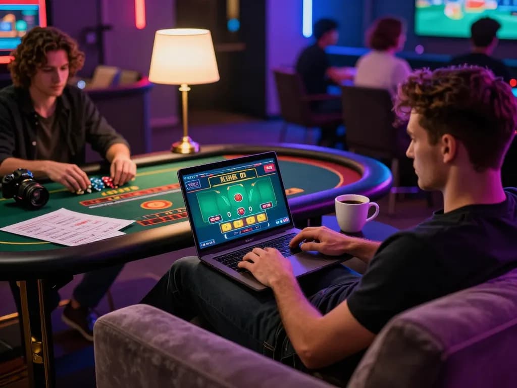 Engaging online gaming session with legge-focused strategies showcased in a cozy environment