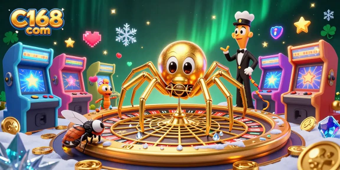 Spin the roulette wheel at C168 com with a fly nervously betting alongside creative casino elements.
