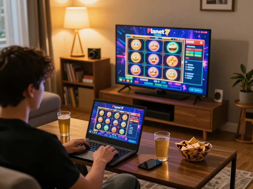 Rasakan permainan yang mendebarkan di kasino online Planet 77 dengan permainan interaktif dan slot berwarna-warni.