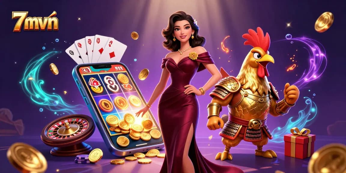 Win big with 7mvn's immersive gaming scene featuring detailed casino elements.