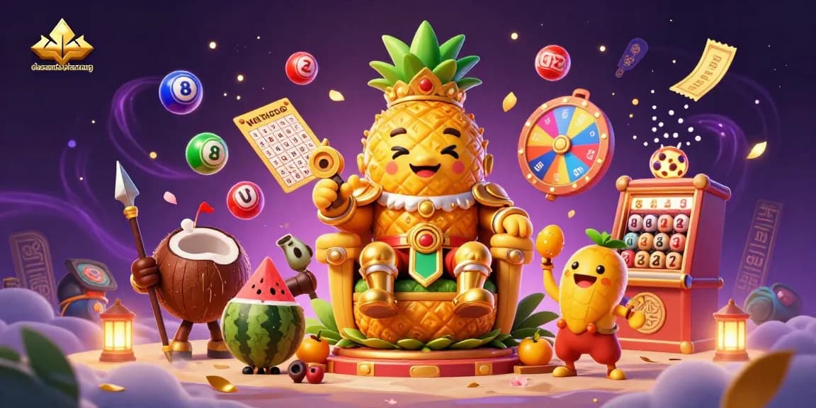 Engage in exciting gameplay at dacsandatphanrang with vibrant floating lottery balls in a lively casino scene.