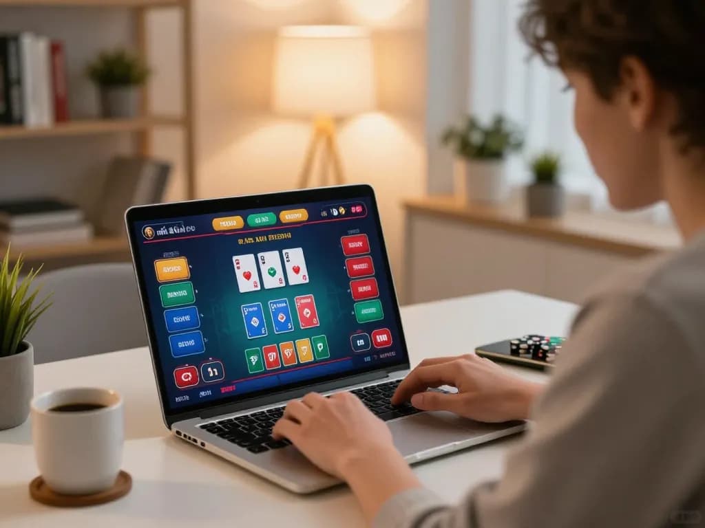 Engaging online gameplay on Nhà cái 789win with a player immersed in a live dealer casino experience.