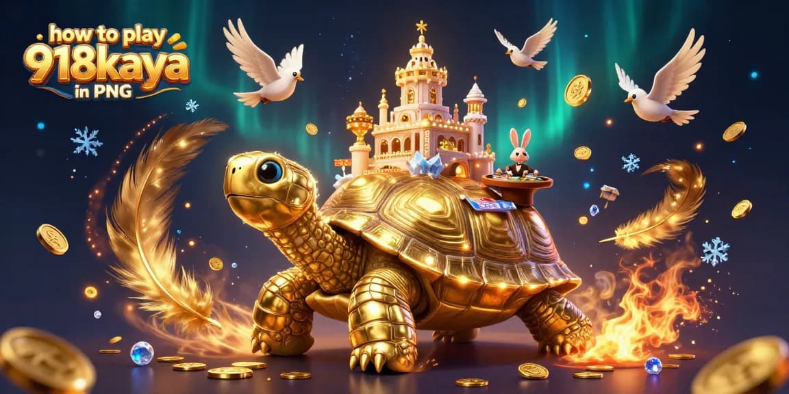 Learn how to play 918kaya in PNG with vibrant casino-themed illustration, featuring exciting slots and top-notch gameplay.