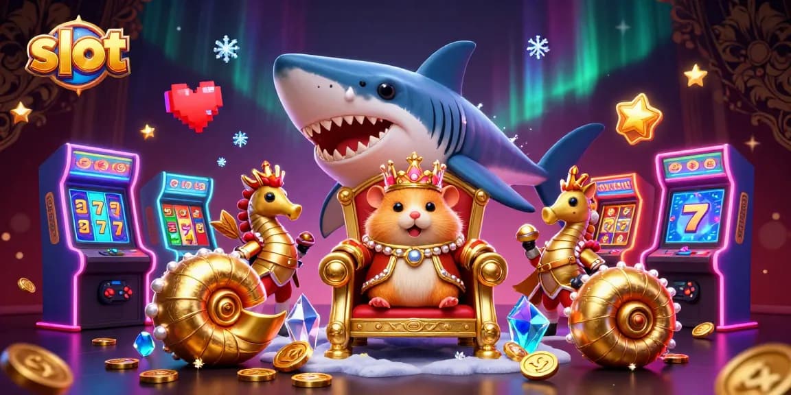 Permainan slot dengan raja hamster emas dan penjaga berkuda; grafis mengesankan dan berwarna-warni.