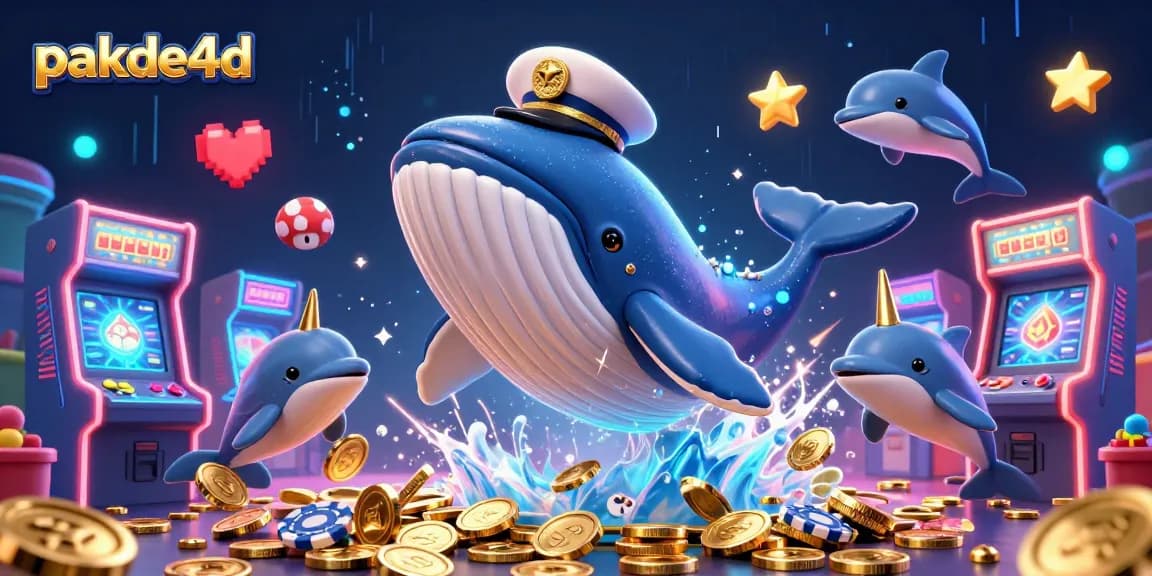 Experience the thrill of pakde4d as playful dolphins engage with poker chips in a vibrant lottery scene.