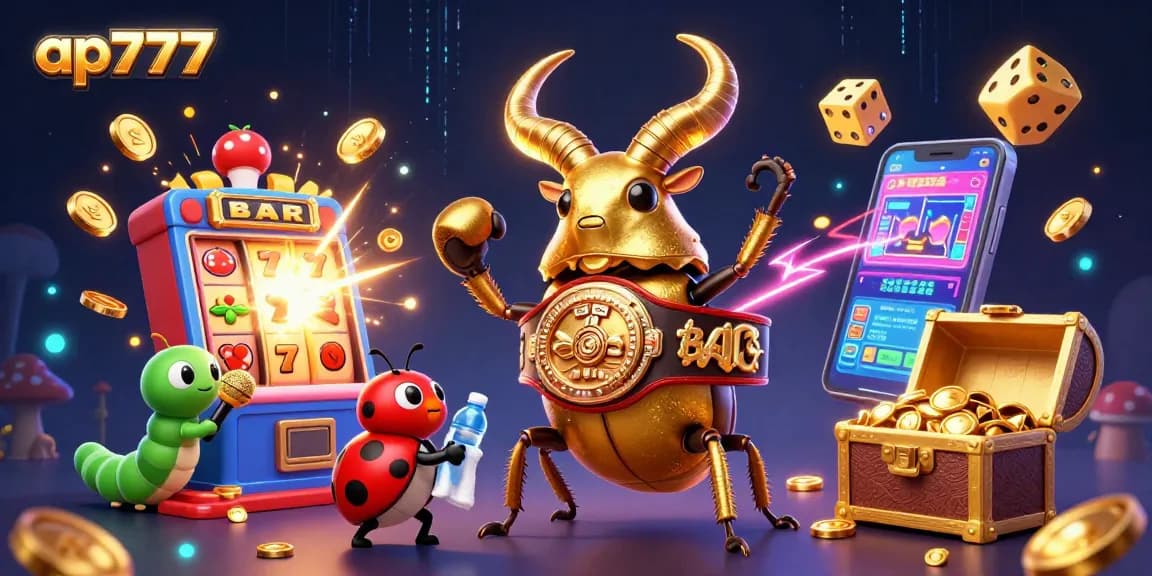 Experience thrilling action with ap777's vibrant casino scene featuring dynamic gaming elements and characters.