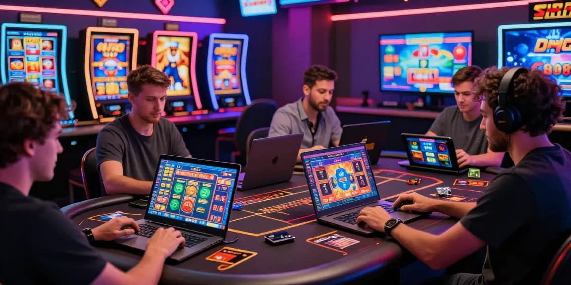 Engaged players enjoying the excitement of credit card casino gaming online, showcasing vibrant gameplay and dynamic interfaces.