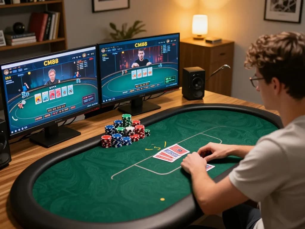 CM88 online poker game scene showcasing vibrant gaming interface and competitive atmosphere.