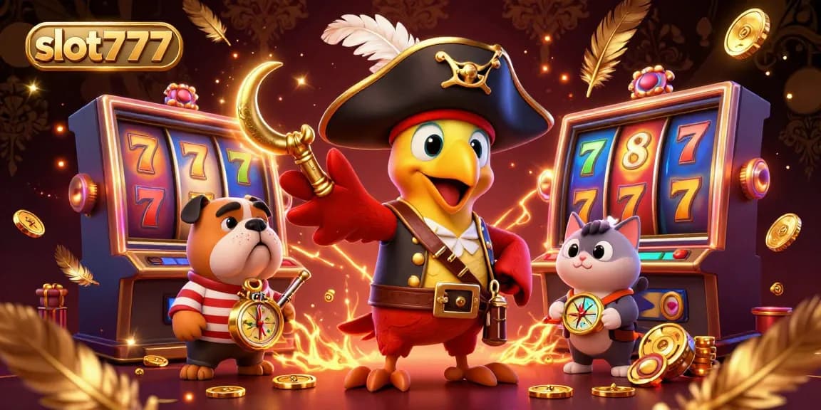 Experience thrilling slot777 gameplay with vibrant characters in an exciting casino setting.