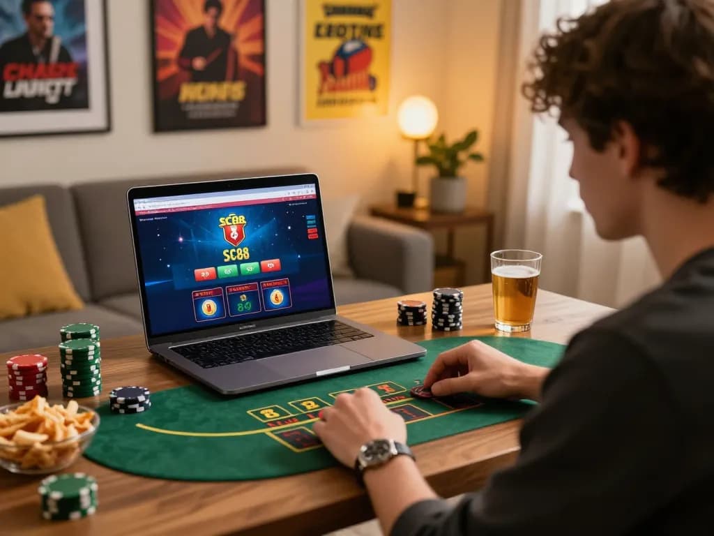 Engaging gameplay at SC88 online casino with a player focused on live dealer blackjack.