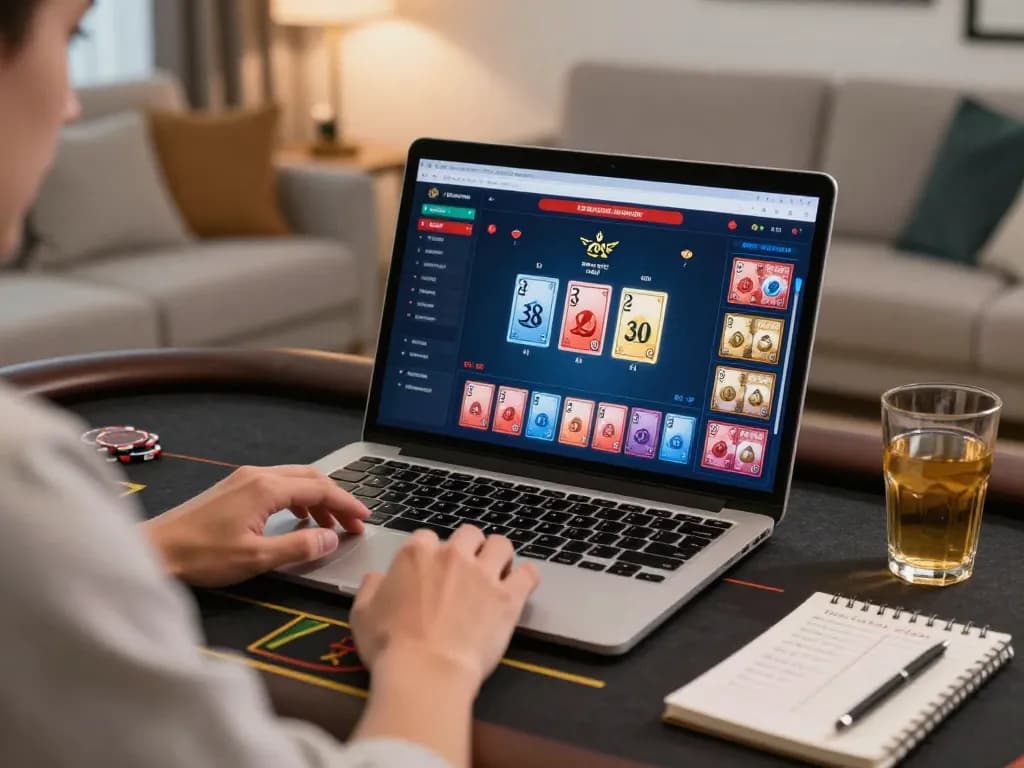 Engaging with NEGO77 online casino on a laptop, showcasing live dealer interaction