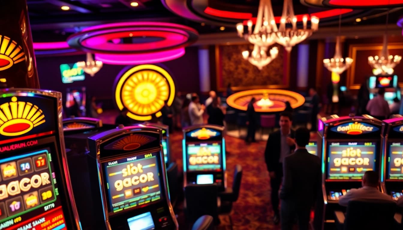 Experience the thrill of slot gacor with excited players at a vibrant casino.