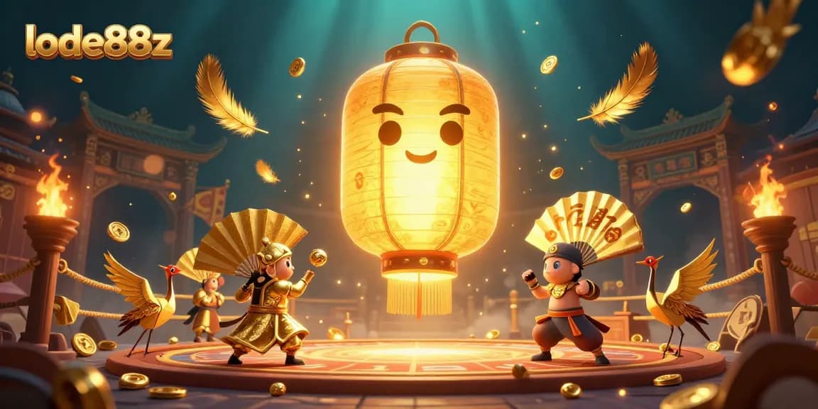 Engage with lode88z at the vibrant night market casino illuminated by a glowing lantern spirit.