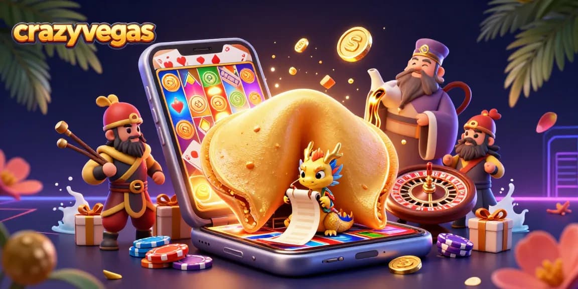 Experience the thrill of crazyvegas with a vibrant scene of golden fortune surrounded by casino games.